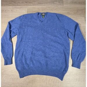 Cambridge Classics Blue Sweater Mens Sz Large Long Sleeve Made In Italy 80% Wool